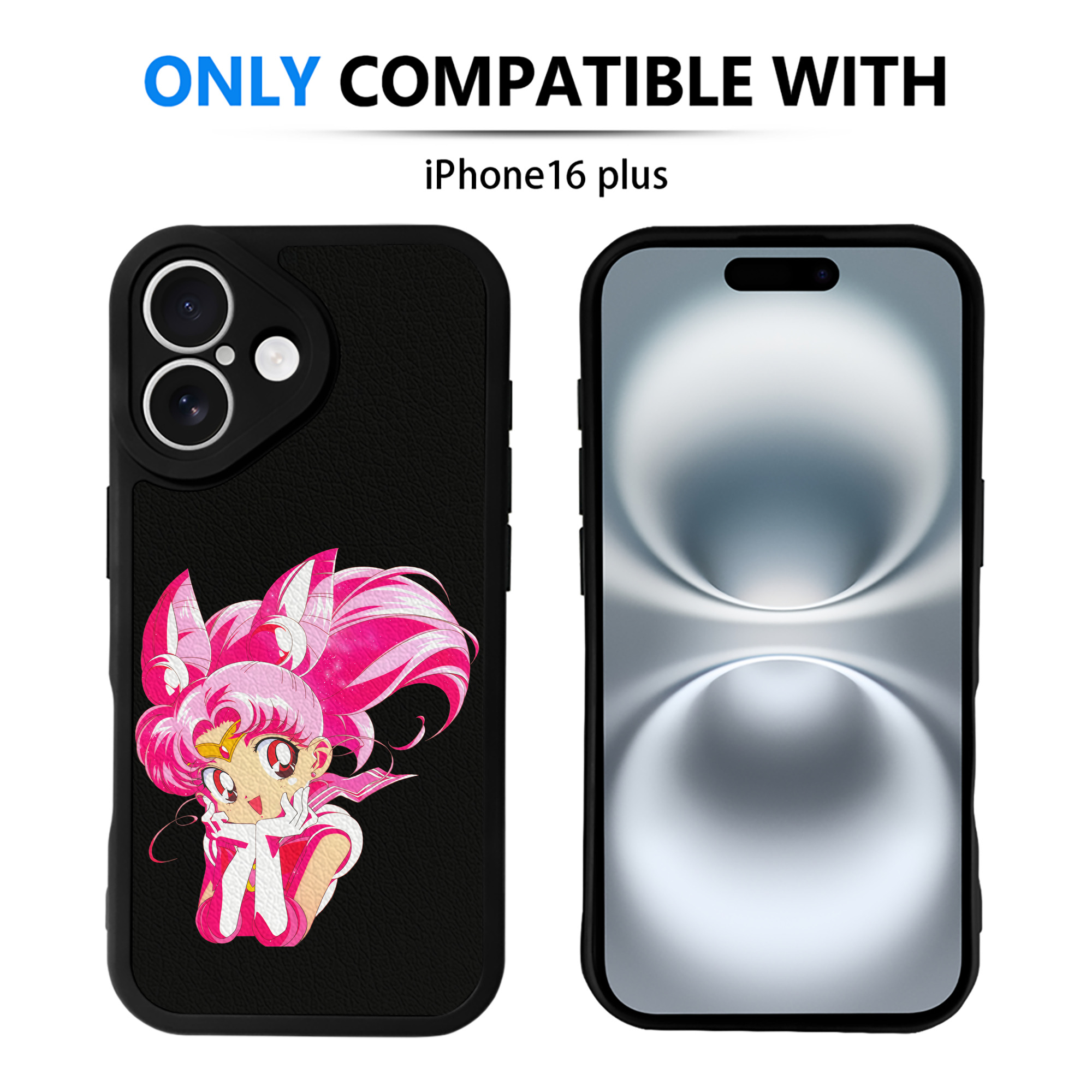 （画像用） 美少女戦士セーラームーン ちびうさ Sailor Moon Chibiusa Tsukino Usagi Small Lady Serenity 【iPhone 16シリーズ対応】シリコンスマホケース（レザー調） 材質：シリコン